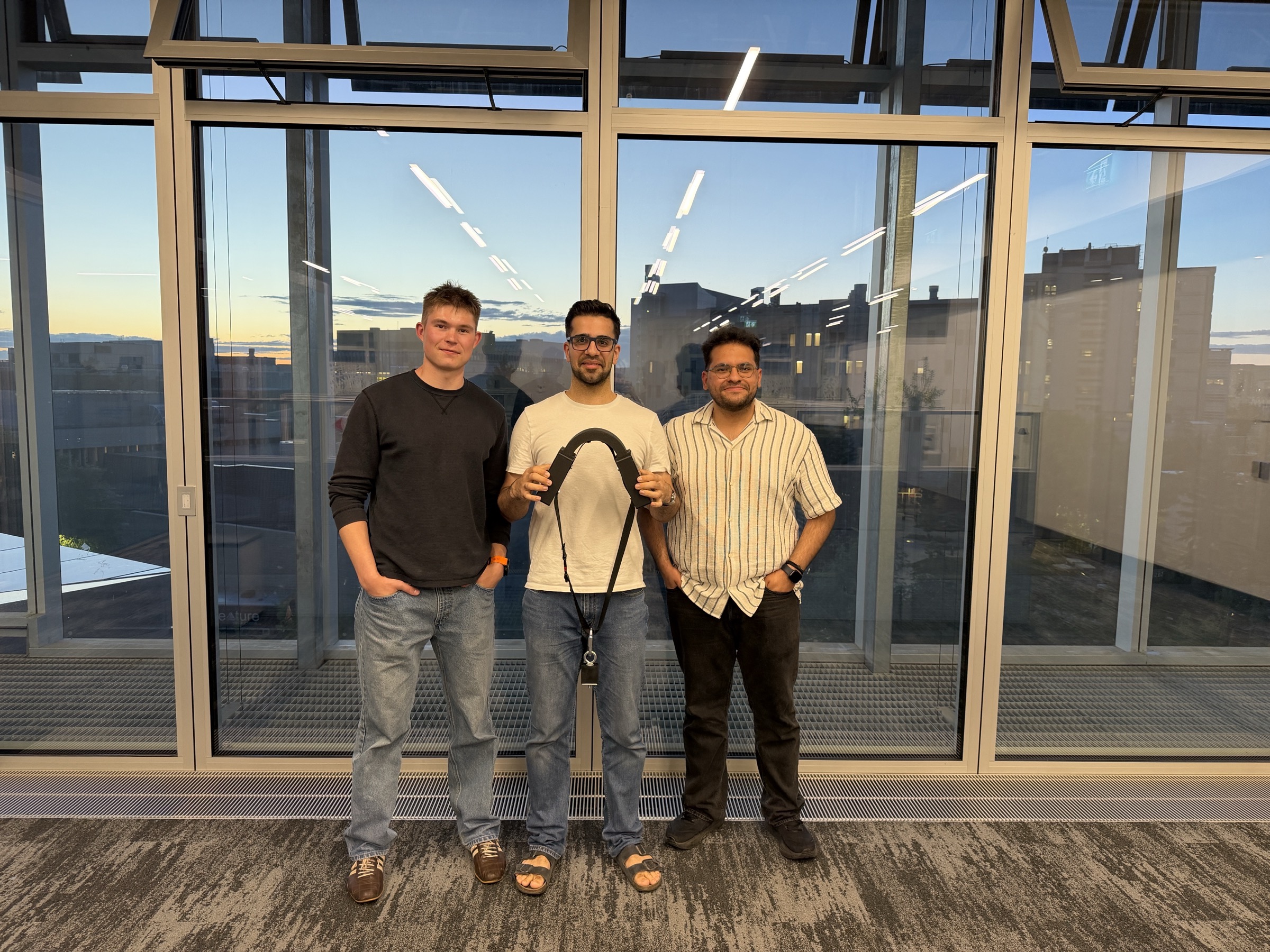The Agrivanna founders with an early collar prototype